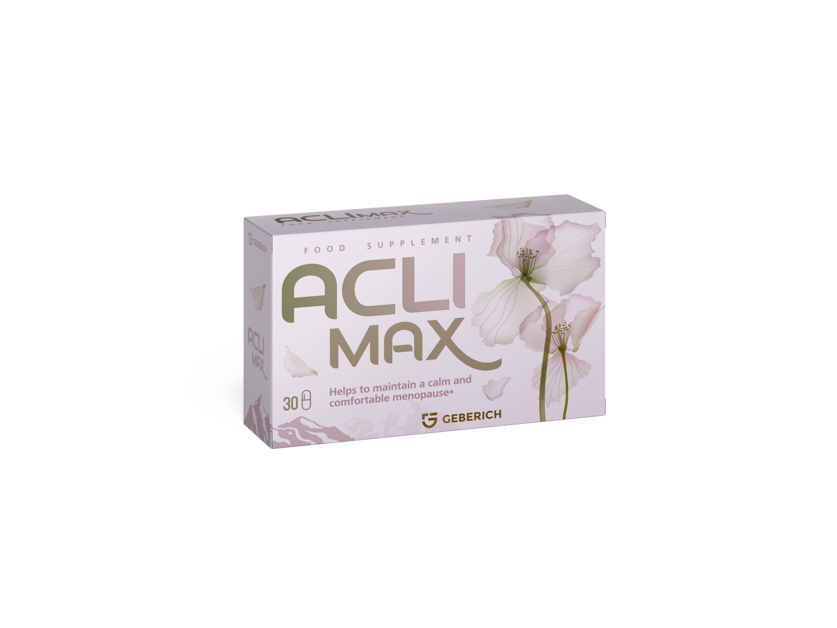 ACLIMAX women’s wellness food supplement by Geberich, box packaging